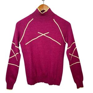 ATHLETA Merino Wool Blend Sweater Women’s Size S Yoga Magenta High Neck
